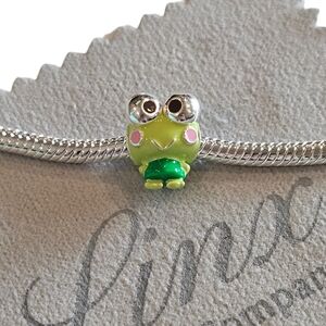 🎆LINX DISCONTINUED Silver Keroppi Hello Kitty Green Frog Bracelet Charm